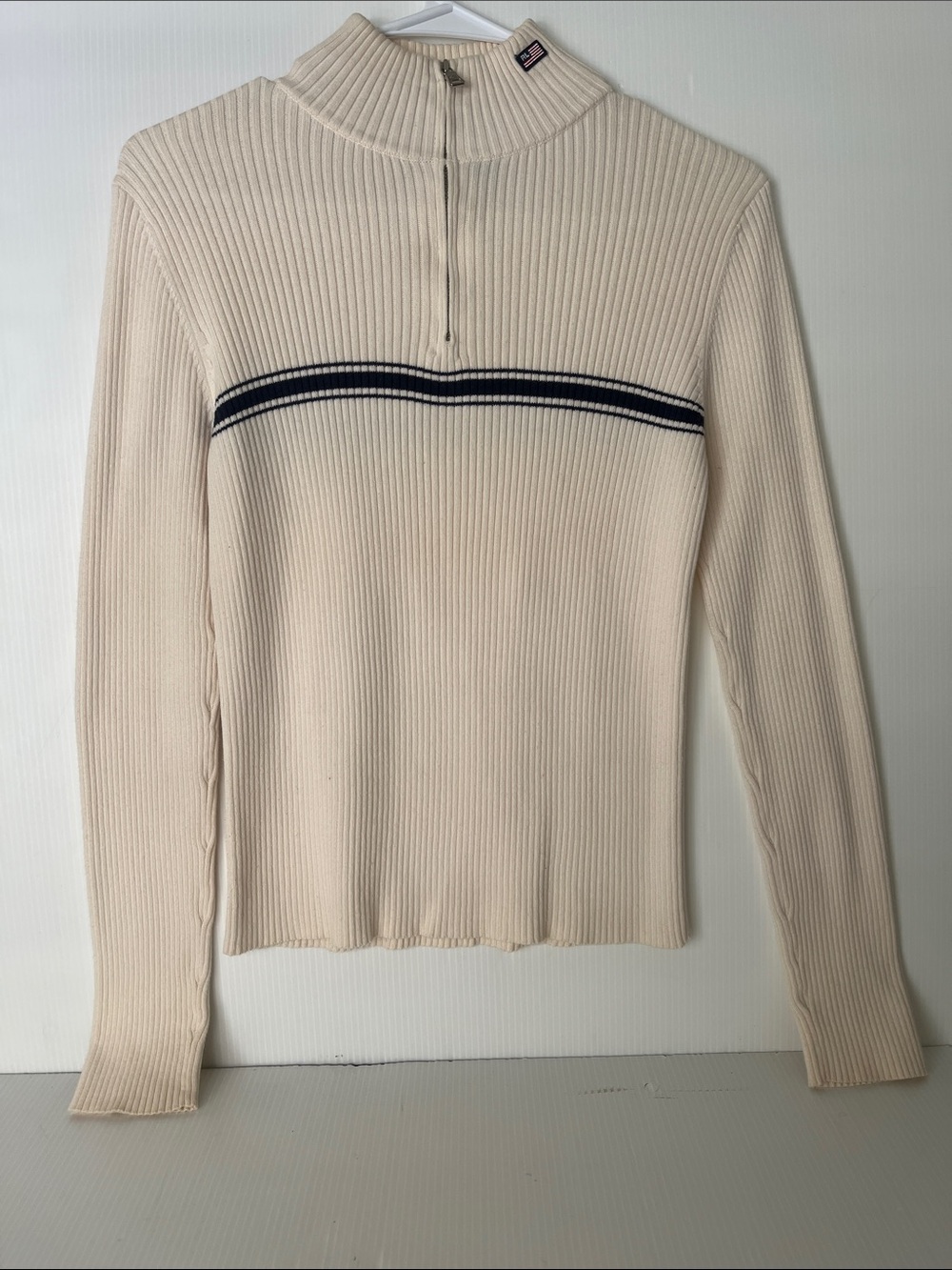 Junior’s Vintage Ralph Lauren Polo Jeans Co. Quarter Zip Rib Sweater Size  L